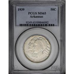 1939 50C Arkansas MS65 PCGS. Sharply impressed design 1939[50C] Arkansas MS65 PCGS.