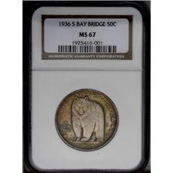1936-S 50C Bay Bridge MS67 NGC. Original golden-russet 1936-S[50C] Bay Bridge MS67 NGC.