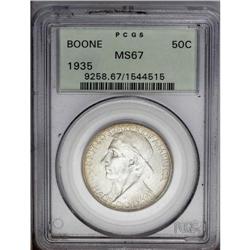 1935 50C Boone MS67 PCGS. Lustrous surfaces present go 1935[50C] Boone MS67 PCGS.