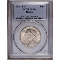 1935/34-D 50C Boone MS66 PCGS. A popular low mintage s 1935/34-D[50C] Boone MS66 PCGS.
