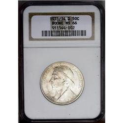 1935/34-D 50C Boone MS66 NGC. Blushes of medium tan-br 1935/34-D[50C] Boone MS66 NGC.