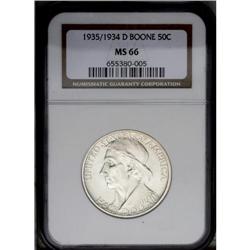 1935/34-D 50C Boone MS66 NGC. An essentially brilliant 1935/34-D[50C] Boone MS66 NGC.