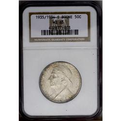 1935/34-S 50C Boone MS65 NGC. Dusky cream-gray and pea 1935/34-S[50C] Boone MS65 NGC.