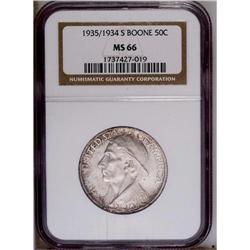 1935/34-S 50C Boone MS66 NGC. Moderate russet-brown pa 1935/34-S[50C] Boone MS66 NGC.