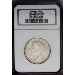 1936 50C Boone MS67 NGC. Deep orange, ruby, and russet 1936[50C] Boone MS67 NGC.