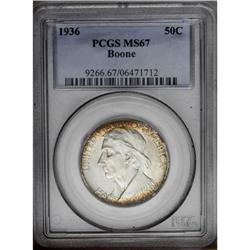 1936 50C Boone MS67 PCGS. A mildly prooflike Superb Ge 1936[50C] Boone MS67 PCGS.