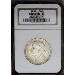 1937 50C Boone MS67 NGC. Battleship-gray, lime, and ch 1937[50C] Boone MS67 NGC.