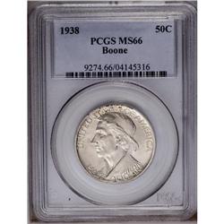 1938 50C Boone MS66 PCGS. Satiny and silky-smooth with 1938[50C] Boone MS66 PCGS.