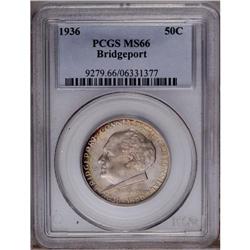 1936 50C Bridgeport MS66 PCGS. This is an unusually fi 1936[50C] Bridgeport MS66 PCGS.