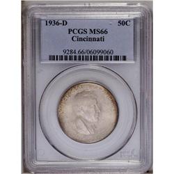 1936-D 50C Cincinnati MS66 PCGS. Satiny and well struc 1936-D[50C] Cincinnati MS66 PCGS.