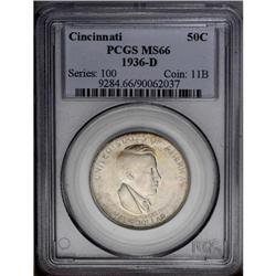 1936-D 50C Cincinnati MS66 PCGS. Light gray-gold patin 1936-D[50C] Cincinnati MS66 PCGS.