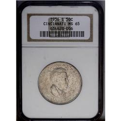1936-S 50C Cincinnati MS65 NGC. Russet-gray toning on 1936-S[50C] Cincinnati MS65 NGC.