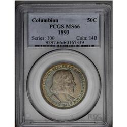 1893 50C Columbian MS66 PCGS. Iridescent violet, gold, 1893[50C] Columbian MS66 PCGS.