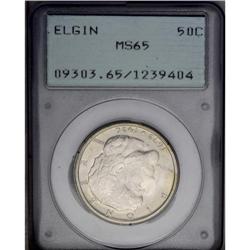 1936 50C Elgin MS65 PCGS. Olive-brown swaths grace the 1936[50C] Elgin MS65 PCGS.