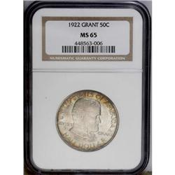 1922 50C Grant no Star MS65 NGC. Colorful rainbow pati 1922[50C] Grant no Star MS65 NGC.