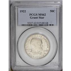 1922 50C Grant with Star MS62 PCGS. Essentially untone 1922[50C] Grant with Star MS62 PCGS.