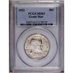1922 50C Grant with Star MS63 PCGS. One of the more fl 1922[50C] Grant With Star MS63 PCGS.