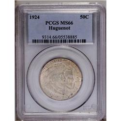 1924 50C Huguenot MS66 PCGS. Carefully preserved with 1924[50C] Huguenot MS66 PCGS.