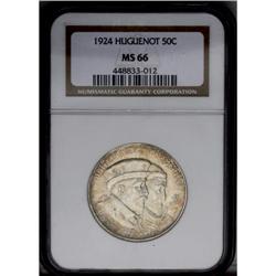 1924 50C Huguenot MS66 NGC. Well struck with a bright, 1924[50C] Huguenot MS66 NGC.