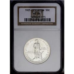 1925 50C Lexington MS66 NGC. Completely untoned, with 1925[50C] Lexington MS66 NGC.