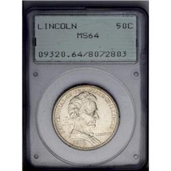 1918 50C Lincoln MS64 PCGS. A light gold-gray overlay 1918[50C] Lincoln MS64 PCGS.
