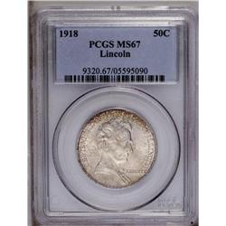 1918 50C Lincoln MS67 PCGS. Razor sharp and virtually 1918[50C] Lincoln MS67 PCGS.