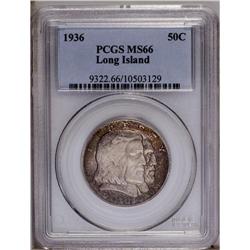 1936 50C Long Island MS66 PCGS. Greenish-gold patina i 1936[50C] Long Island MS66 PCGS.