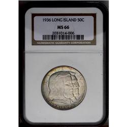 1936 50C Long Island MS66 NGC. A moderately toned and 1936[50C] Long Island MS66 NGC.