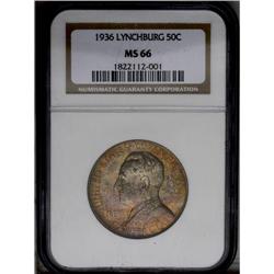 1936 50C Lynchburg MS66 NGC. Lustrous surfaces are bat 1936[50C] Lynchburg MS66 NGC.
