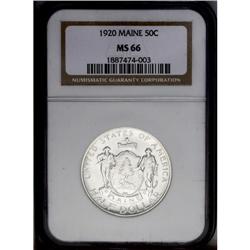 1920 50C Maine MS66 NGC. Exceedingly brilliant, with a 1920[50C] Maine MS66 NGC.