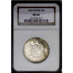 1920 50C Maine MS66 NGC. Razor-sharp design details ar 1920[50C] Maine MS66 NGC.