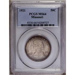 1921 50C Missouri MS64 PCGS. The lovely, light iridesc 1921[50C] Missouri MS64 PCGS.