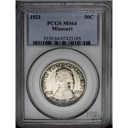 1921 50C Missouri MS64 PCGS. Occasional splashes of st 1921[50C] Missouri MS64 PCGS.