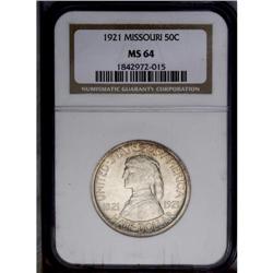 1921 50C Missouri MS64 NGC. Pretty amber, russet, and 1921[50C] Missouri MS64 NGC.