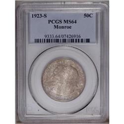 1923-S 50C Monroe MS64 PCGS. Mottled olive-gray toning 1923-S[50C] Monroe MS64 PCGS.