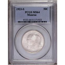 1923-S 50C Monroe MS64 PCGS. A just miss Gem with effu 1923-S[50C] Monroe MS64 PCGS.