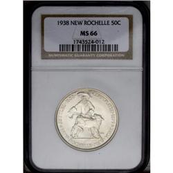 1938 50C New Rochelle MS66 NGC. Shimmering mint luster 1938[50C] New Rochelle MS66 NGC.