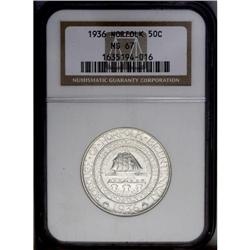 1936 50C Norfolk MS67 NGC. This coin immortalizes Norf 1936[50C] Norfolk MS67 NGC.