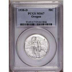 1938-D 50C Oregon MS67 PCGS. Chrome colored with sharp 1938-D[50C] Oregon MS67 PCGS.