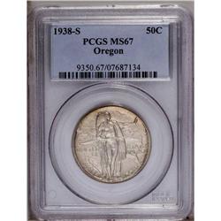 1938-S 50C Oregon MS67 PCGS. Smooth, lustrous surfaces 1938-S[50C] Oregon MS67 PCGS.