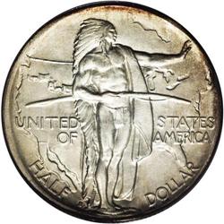 1939-S 50C Oregon MS67 PCGS. A light overlay of copper 1939-S[50C] Oregon MS67 PCGS.