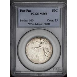 1915-S 50C Panama-Pacific MS64 PCGS. Lustrous surfaces 1915-S[50C] Panama-Pacific MS64 PCGS.
