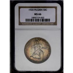 1920 50C Pilgrim MS66 NGC. An extremely eye-appealing 1920[50C] Pilgrim MS66 NGC.