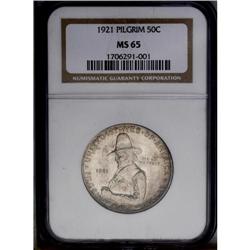 1921 50C Pilgrim MS65 NGC. An appealing Gem striking o 1921[50C] Pilgrim MS65 NGC.