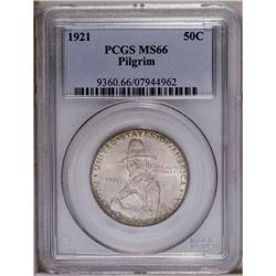 1921 50C Pilgrim MS66 PCGS. Yellow color forms a thin 1921[50C] Pilgrim MS66 PCGS.