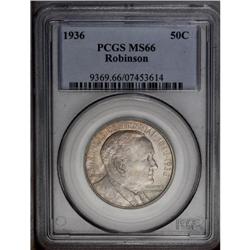 1936 50C Robinson MS66 PCGS, attractively toned in tan 1936[50C] Robinson MS66 PCGS,