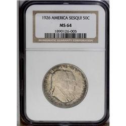 1926 50C Sesquicentennial MS64 NGC. Lustrous surfaces 1926[50C] Sesquicentennial MS64 NGC.