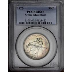 1925 50C Stone Mountain MS67 PCGS. Radiantly lustrous 1925[50C] Stone Mountain MS67 PCGS.