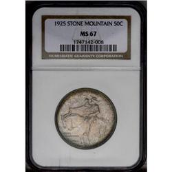 1925 50C Stone Mountain MS67 NGC. A lovely coating of 1925[50C] Stone Mountain MS67 NGC.