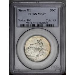 1925 50C Stone Mountain MS67 PCGS. Pastel golden-tan a 1925[50C] Stone Mountain MS67 PCGS.